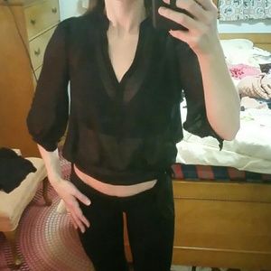 Delicate sheer silk top